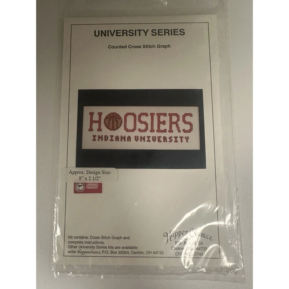 Vintage Indiana University Hoosiers Cross Stitch Graphs Lot of 2 Sealed IU